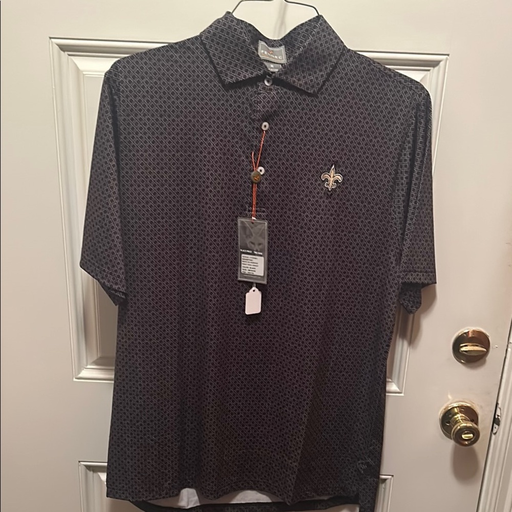 Fi🔥ya N.O. Saints “Who Dat” Fennec Blk/Gry Polo Shirt Size M(2) & L(2) - Picture 7 of 11